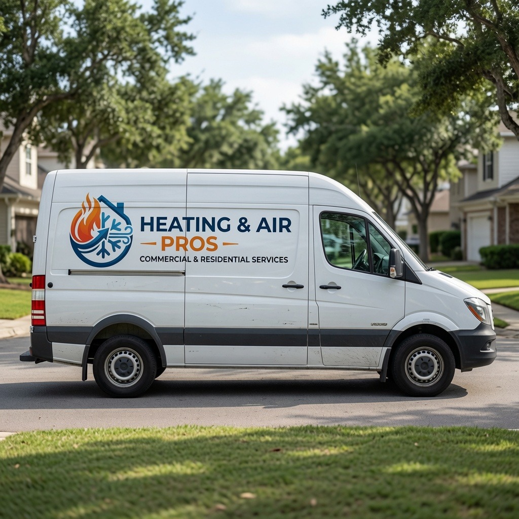 Local heating and air service van serving Salt Lake City